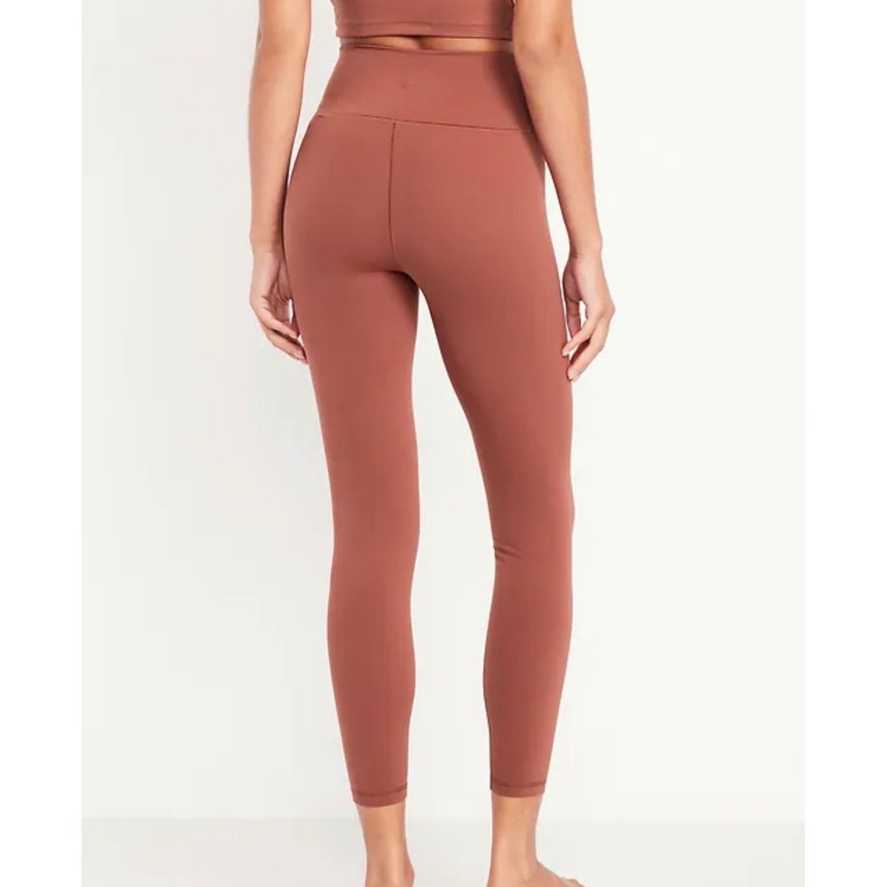 Old Navy Powersoft High-Rise Leggings Womens L Salmon Mesh‎ Pocket Go-Dry 7/8 - Picture 9 of 13